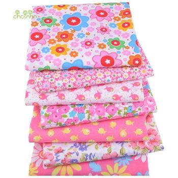Lot de Tissus Coton Rose 50x50cm