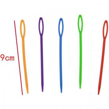 Kids' Knitting Needles and Crochet Hooks - 10PCs, 7/9cm, Assorted Colors