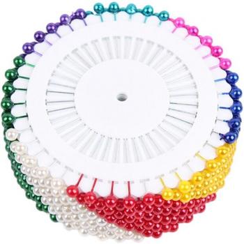 480 Count Colorful Round Head Pearl Sewing Pins