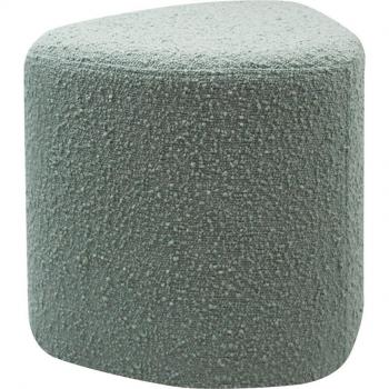 Tabouret Eve tissu bouclette bleu vert doux