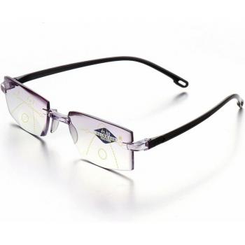 Diamond-Cut Rimless Blue Light Blocking Reading Glasses