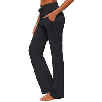 OURCAN Pantalon de Yoga avec Poches, Jambe Large, Cordon de Serrage lâche, Salon Droit, Course à Pied, en Modal, Pantalons Décontractés Actifs