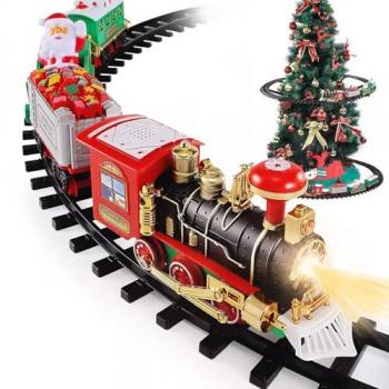 Trenino Elettrico Natalizio Animato Con Luci E Suoni per Albero di Natale