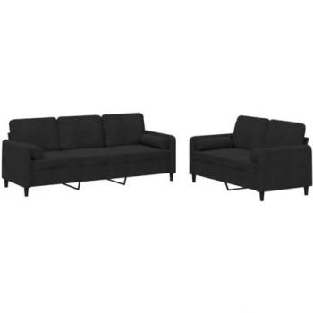 VidaXL 2-Piece Sofa Set in Black Velvet