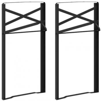 Dual Beer Table Legs – Black, 39 mm × 3 mm × 75 cm, Powder‑Coated Steel