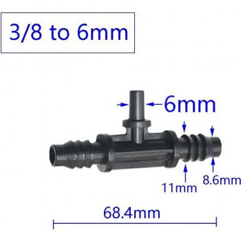 10pc 3/8 to 1/4 Garden Hose Tee Barb Connector Cross End Plug