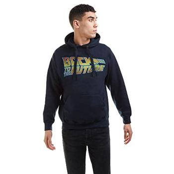 RetroFlux Mens Navy Graphic Hoodie – XL