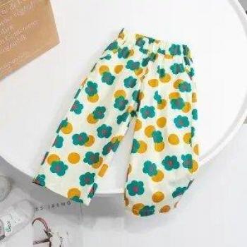 Children's Summer Wide Leg Floral Pants - Anti-Mosquito Loose Trousers P4 303