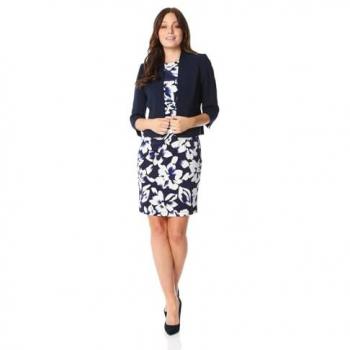 Navy 3/4 Sleeve Roman Rochette Dress Jacket