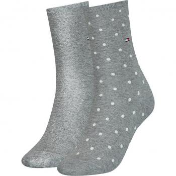 Calcetines Tommy Hilfiger Dot gris blanco mujer (2 pares) - 35-38
