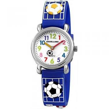 Excellanc 4500027-001 Kinderuhr Fußball Silikonarmband blau