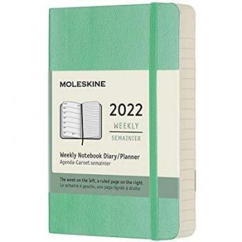 Moleskine Agenda Settimanale 12 Mesi 2022, con Copertina Morbida, Formato Pocket 9 x 14 cm, Verde