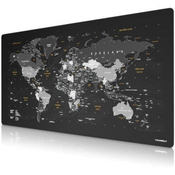 Titanwolf Extragroßes Gaming-Mauspad XXXL – 1600 × 600 mm, Speed‑Design, Schwarze Oberfläche, Weltkarte