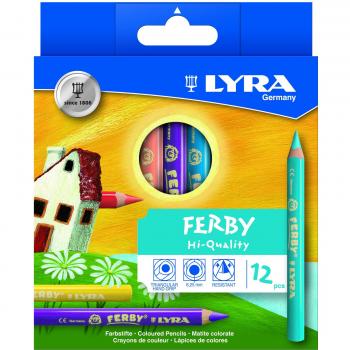 Lyra Ferby - 12 Crayons de couleur aquarellables 3 en 1 - Mine 10 mm