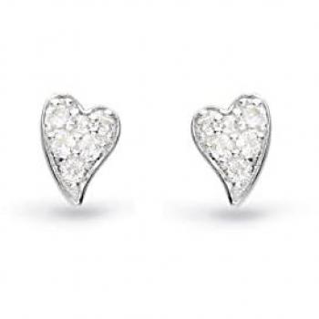 Kit Heath Desire Precious White Topaz Heart Stud Earrings 30505WT
