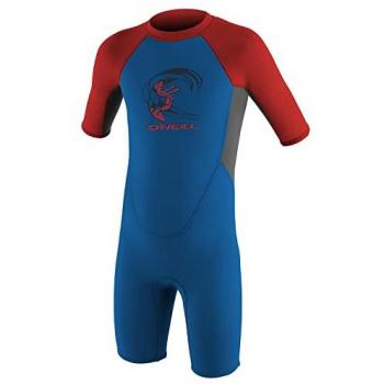 Traje neopreno O'Neill Toddler Reactor 2 2mm Back Zip manga corta azul rojo gris infantil - 4