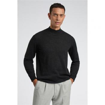 Knitted Mock Neck Jumper Grey