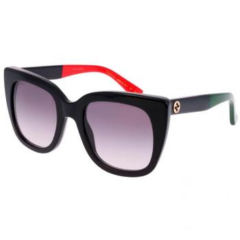 Gucci Cat Eye Womens Black With Red And Green Brown Gradient Sunglasses GG0163SN
