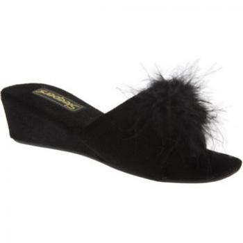 Sleepers Women's Anne Jeweled Rosette Boa Mule Slippers