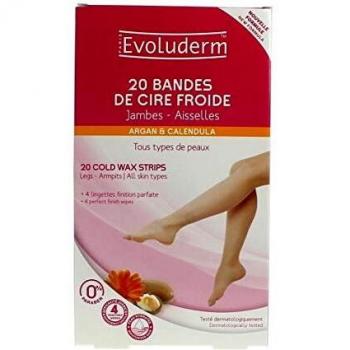 Cire Froide Evoluderm - 20 Bandes pour Peaux Sensibles
