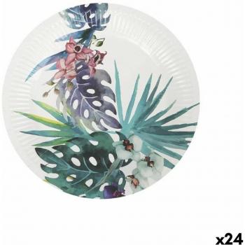 Piatti Monouso Tropicali Algon in Cartone – Set di 10 per 24 unità