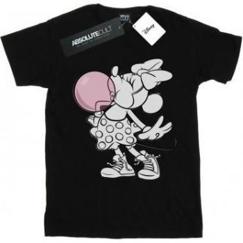 Minnie Mouse Bubble Gum Cotton T-Shirt - Black