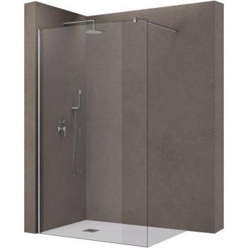 Parete Doccia Walk‑In 60x200 cm – Vetro Temperato 8 mm Anticalcare con Barra Stabilizzatrice 70–120 cm in Acciaio