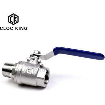 1/4 to 1-1/2 304 Stainless Steel BSP Female to Male Straight Two-Piece Full Port Ball Valve