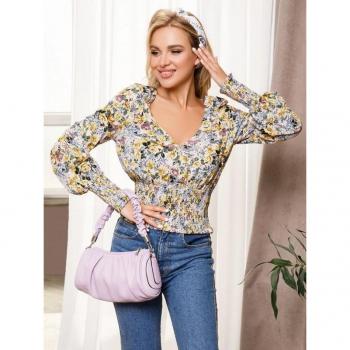 Top corto de tela shantung con detalle fruncido ISSA Plus