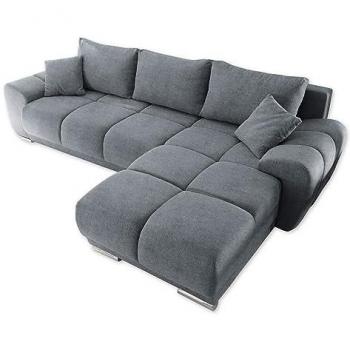 Black Red White Ecksofa li/re montierbar, Schlaffunktion, anthrazit