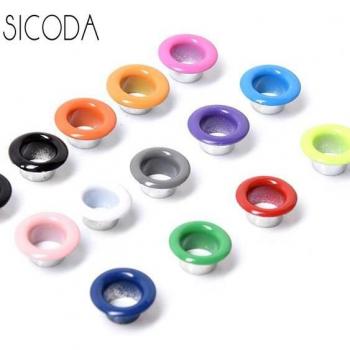 SICODA 1000pcs Colorful Metal Eyelets for DIY Sewing