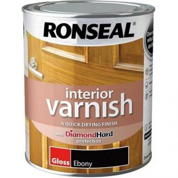 Ronseal Interior Varnish Quick Dry Gloss Ebony 750ml