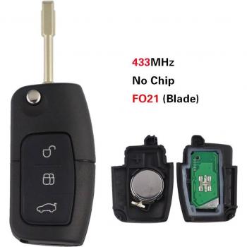 YIQIXIN 3-Button Remote Key for Ford Fusion Focus Mondeo Fiesta Galaxy 433MHz Uncut HU101 Blade