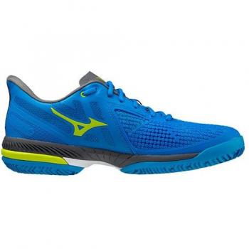 Mizuno Wave Exceed Tour CC 40.5 - Scarpe da Tennis Blu/Lime