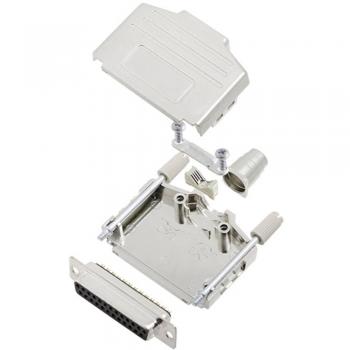 TRU Components TCDPPK25MDMSK 7709116 kit connettori femmina SUB-D 180° 25 Poli Punte a saldare 1 pz