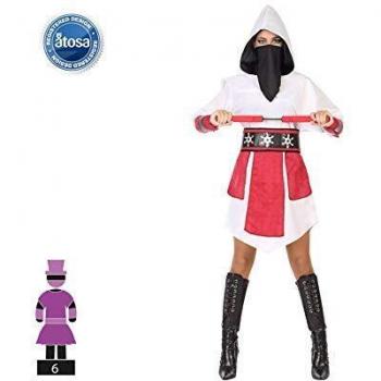 Atosa 54584 Costume Tuta da Ninja Donna XL Bianco-Carnevale