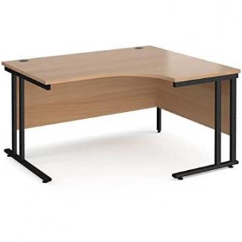 Dams Maestro 25 Right Hand Ergonomic Desk 1400mm Wide - Black Cantilever Leg