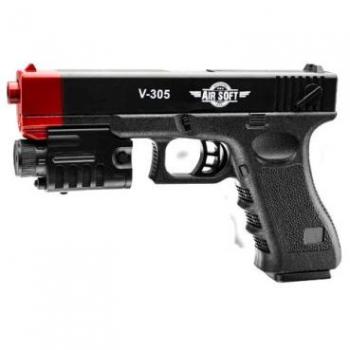 Villa Giocattoli Pistola Air Soft V-305 con torcia calibro 6mm