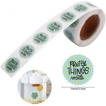 500pcs Round Pretty Things Inside Heart Stickers