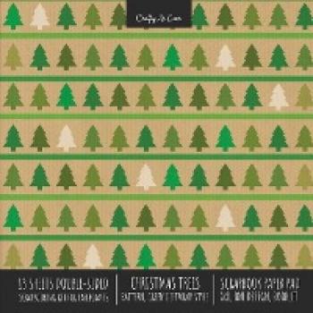 Christmas Trees Pattern Scrapbook Paper Pad 8x8 Decorative Scrapbooking Kit for Cardmaking Gifts DIY Crafts Printmaking Papercrafts Green Giftwrap Style