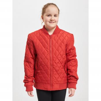 Giacca Nylon Trapuntata Diamond per Ragazze Urban Classics Rosso Grande 158-164 cm