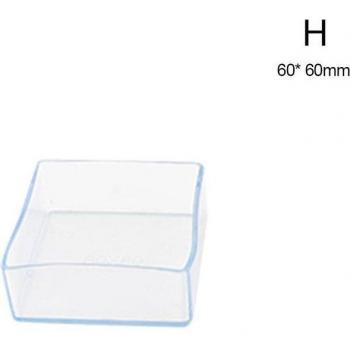 4Pcs Clear Non-slip Chair Leg Caps with Square Hole Plugs and Floor Protector Pads