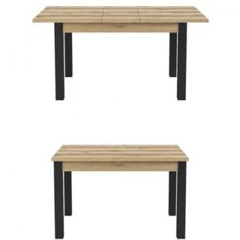 Mesa de Comedor Darwin Extendible 8 Puestos – Tablero de Roble Claro con Patas Negros