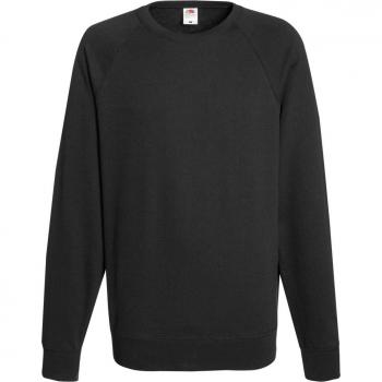 Fruit Of The Loom Mens Lightweight Raglan Sweatshirt (240 Gsm) (Black) - Size Medium