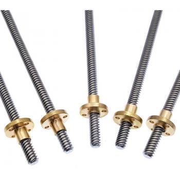 Guía Lineal T8 350 mm Paso Helicoidal 1 mm
