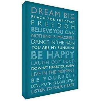 Cuadro Mediano Feel Good Art BE HAPPY (40 x 30 x 4 cm)