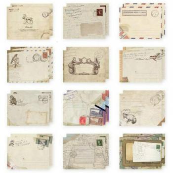 12 Designs Mini Envelopes - Vintage European Style for Stationery