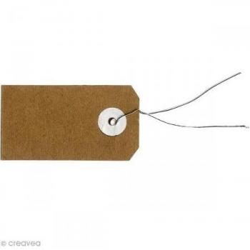 Étiquettes kraft avec fil métallique - 5,5 x 3 cm