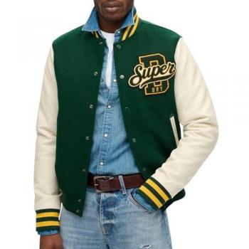 Giacca Bomber Varsity Superdry Verde Pino XL