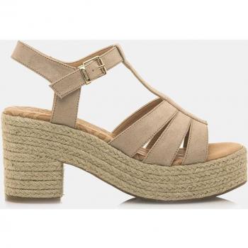 Sandalias de mujer Mustang 51820 en textil con plataforma y tacón bloque